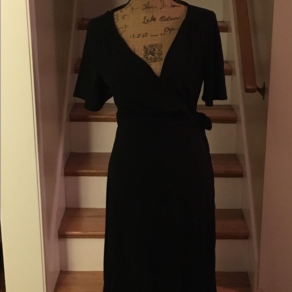 Loft size 10P black wrap dress